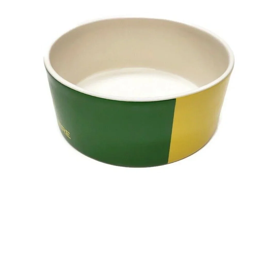 John Deere Tractor Farm Encore Dog Cat Food Bowl Ceramic Size Small 5.5